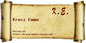 Krecz Emma névjegykártya