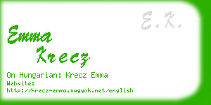 emma krecz business card
